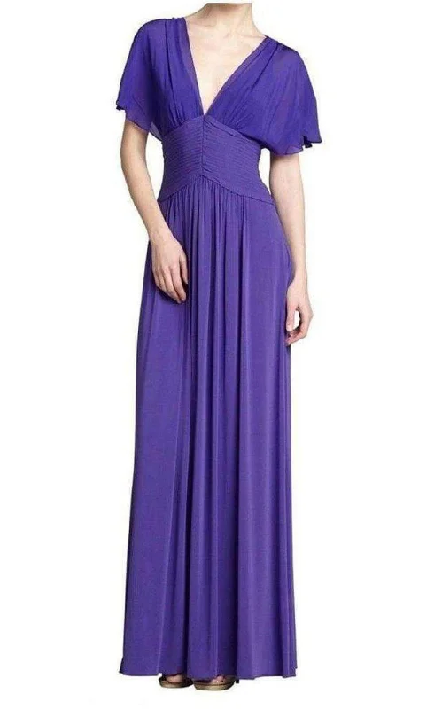 Liz Purple Lace Back Formal Gown Lace Midi Dress