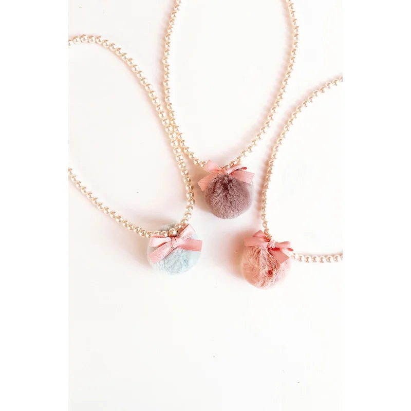 Maeli Rose Pearl Pom Necklace Elegant Lace Design