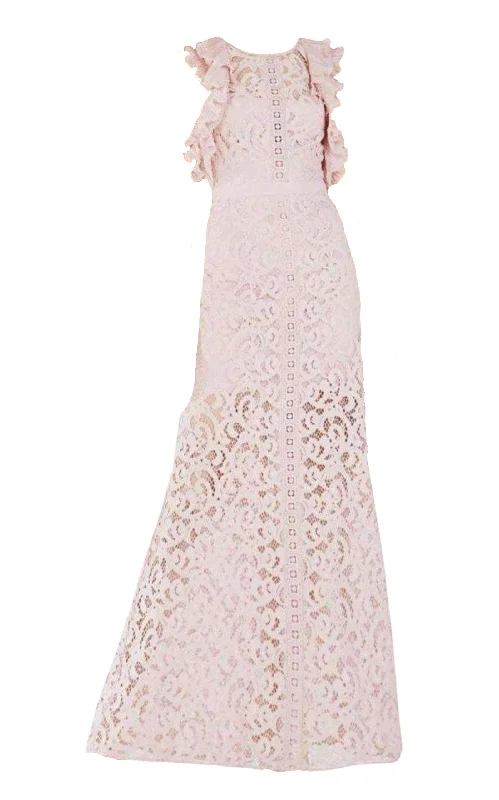 Geanna Lace Blocked Gown Lace Dress Trend