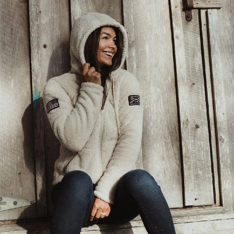 Women's Sherpa Jacket - Oatmeal Women's heated jackets