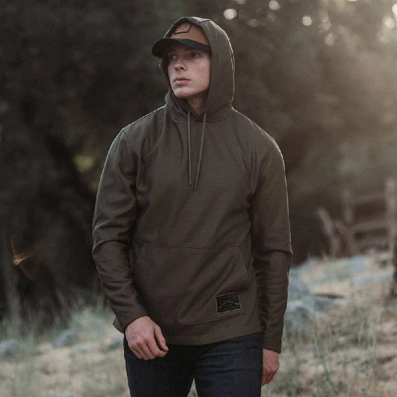 Men's Waffle Top Hoodie - Military Green Women's suede jackets