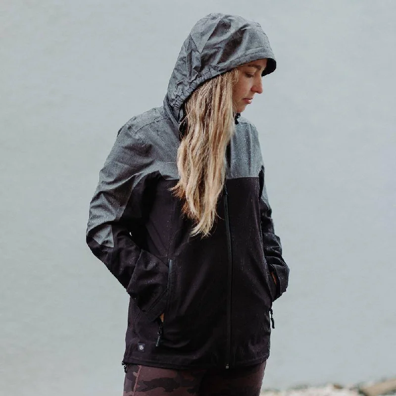 Women's Premium Rain Jacket - Black Women's polyester jackets