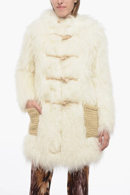 Saint Laurent Faux-fur Montgomery Coat Women's autumn coats and jackets