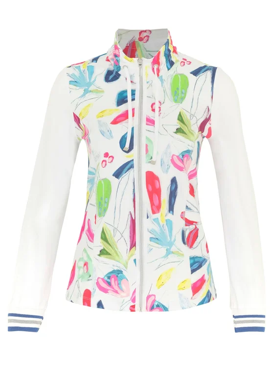 Dolcezza Brush Stroke Drawstring Jacket, Multi Best women's jackets for layering