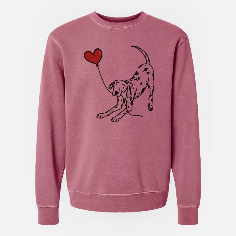 Dalmatian Heart String - Unisex Pigment Dyed Crew Sweatshirt Modern Hoodie Sweatshirt