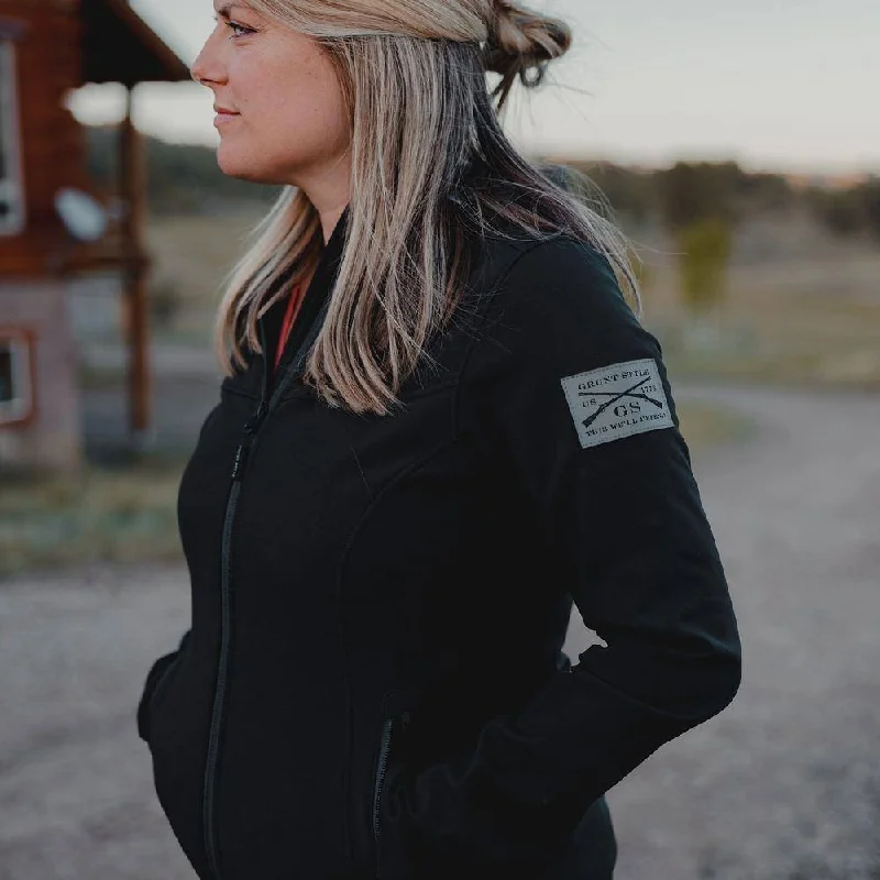 Women's Soft Shell Hoodie - Black Women's all-season jackets