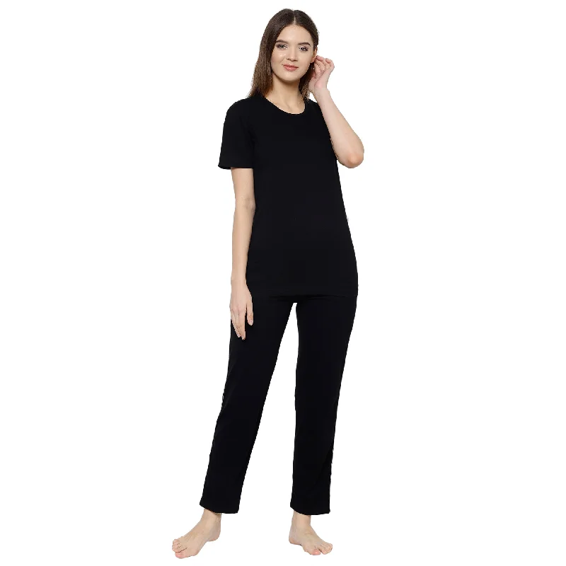 Vimal Jonney Black Women's Night Suit Luxury pajama sets