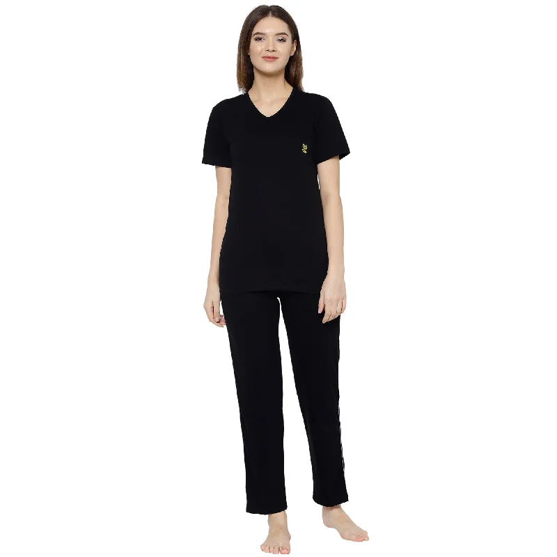 Vimal Jonney Black Women's Night Suit Spring pajama sets