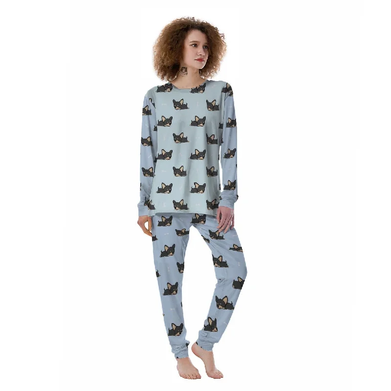 Chihuahua Sleeping Print Pattern Women's Pajamas Boho pajama sets