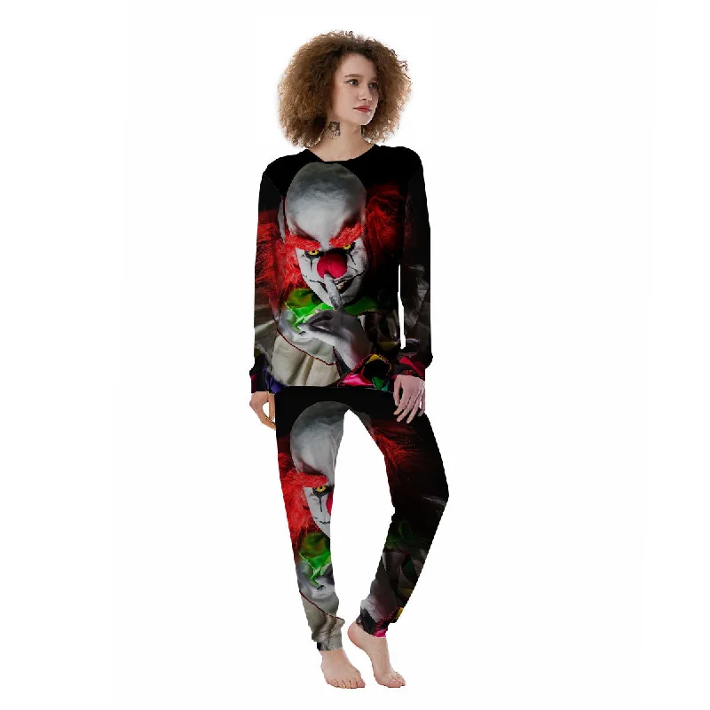 Clown Scary Print Women's Pajamas Best pajama sets for elderly women