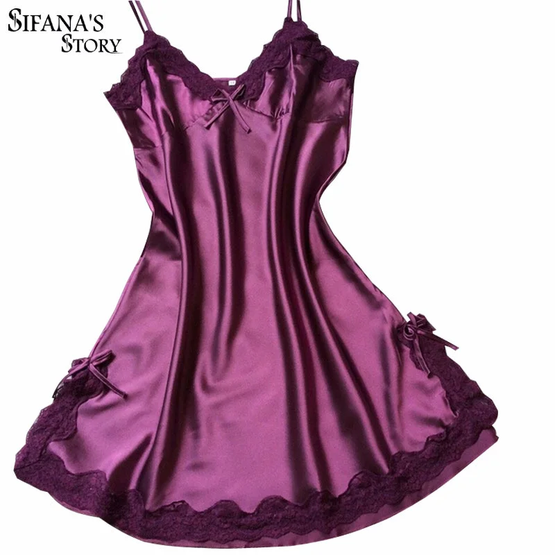 Ladies Sexy Silk Satin Night Dress Sleeveless Nighties Cheap pajama sets