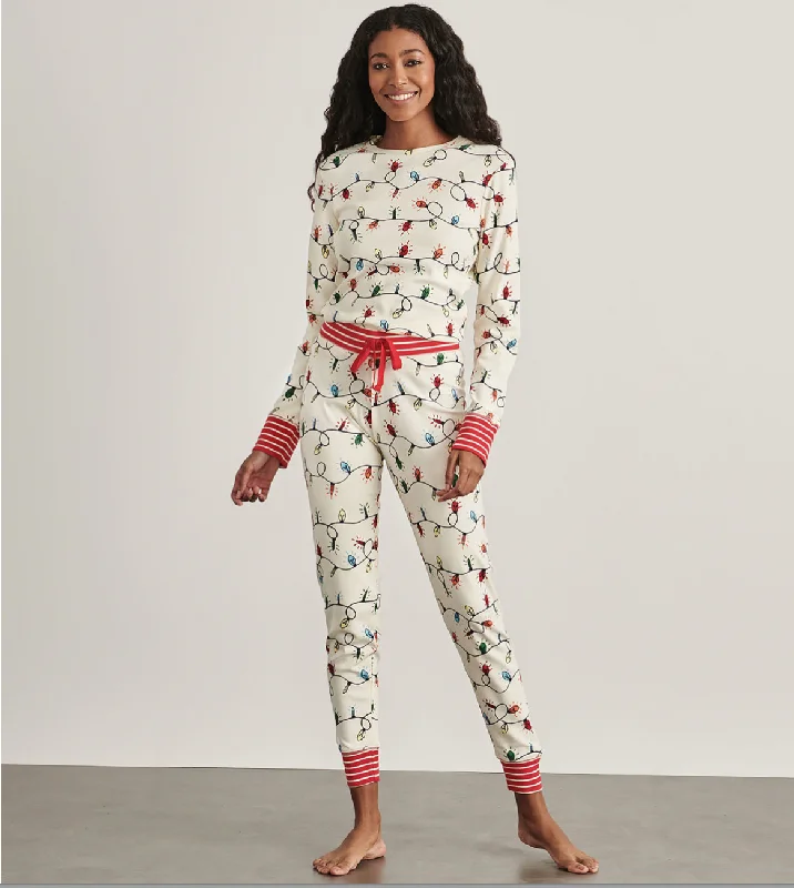 Women's Glowing Holiday Lights PJ Set Amazon pajama sets