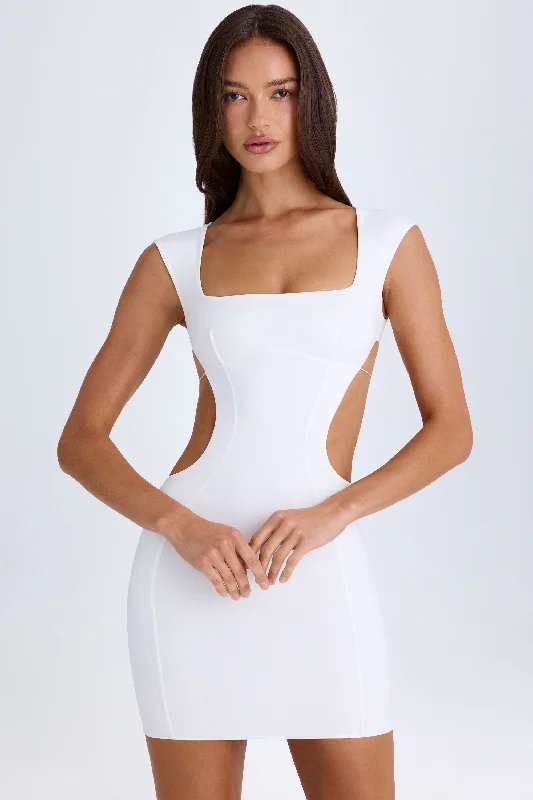 Cut-Out Lace-Up Mini Dress in White Best mini dresses for elegant looks