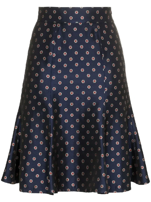 flower and polka dot printed high-waisted skirt Polka dot unclassified skirts