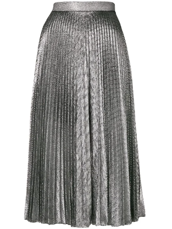 pleated lamé mesh skirt Casual chic unclassified skirts