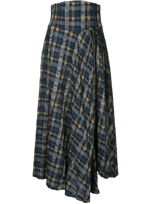 asymmetric plaid skirt Plus size unclassified skirts