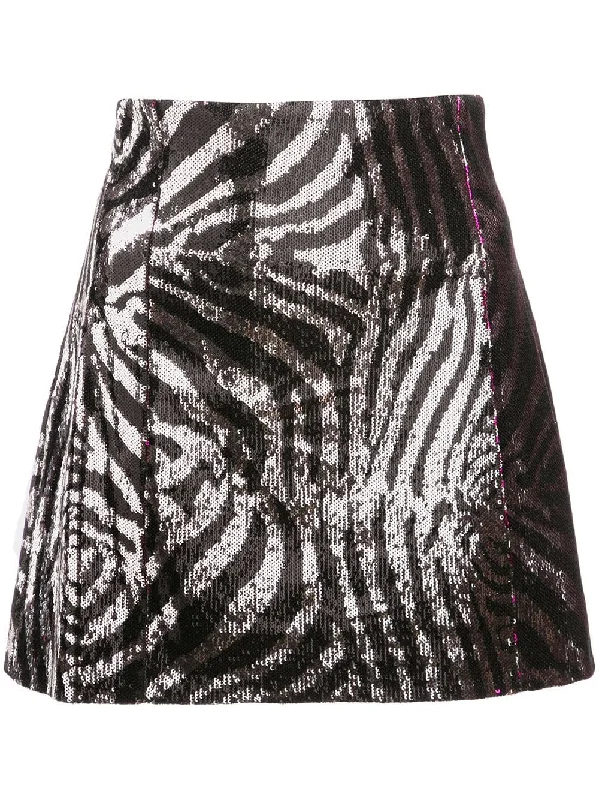 sequinned zebra print skirt Monochrome unclassified skirts