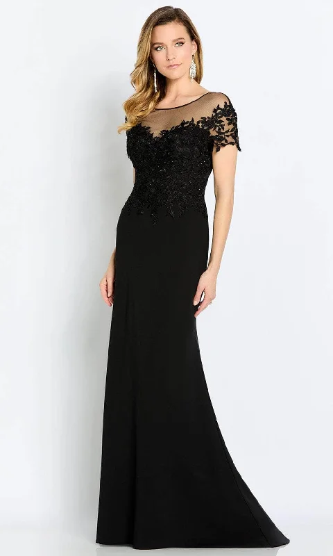 Cameron Blake CB111 - Illusion Bateau Lace Evening Gown Dinner party dresses