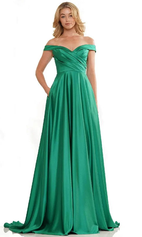 Colors Dress G1099 - Off Shoulder Satin A-Line Prom Gown Budget-friendly party dresses