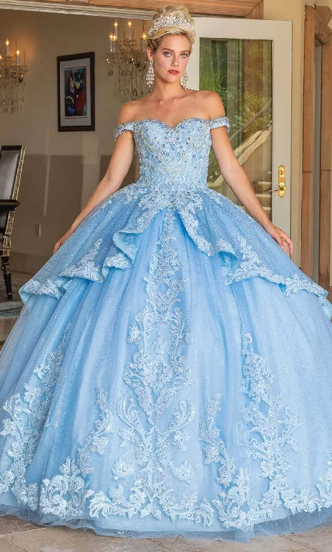 Dancing Queen 1741 - Embellished Off Shoulder Ballgown Trendy party dresses under $50