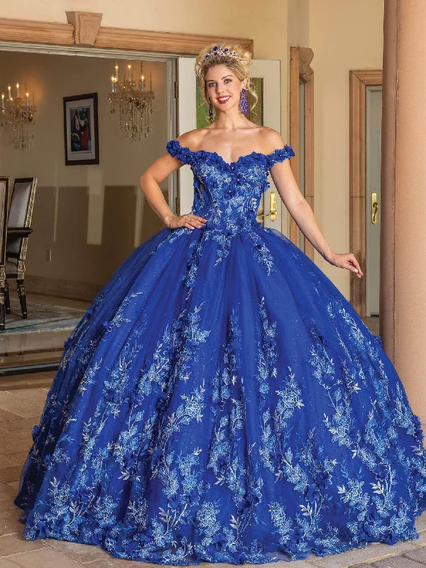 Dancing Queen 1744 - Off Shoulder Floral Ballgown Chiffon party dresses