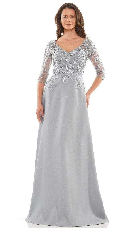 Marsoni by Colors MV1174 - Beaded Applique V-Neck Formal Gown Comfortable party dresses for all-night wear