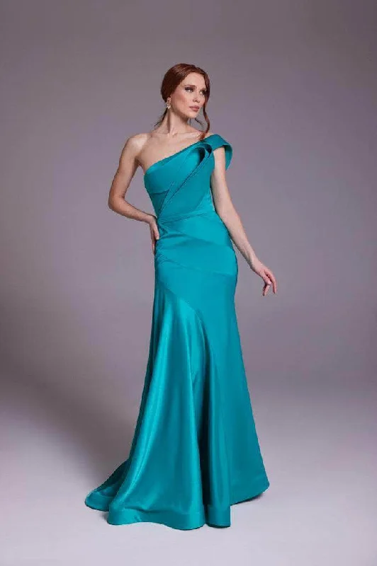 MNM Couture N0543 - One-Shoulder Satin Silk Gown Designer party dresses