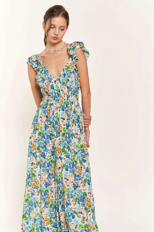 Blue Flower Midi Dress Best midi dresses for date night