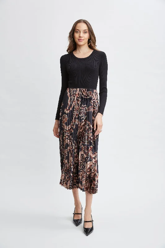 Paisley Pleated Midi Dress Birthday midi dresses