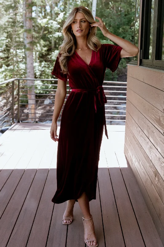 Nadine Velvet Midi Dress | Merlot Fashion Nova midi dresses