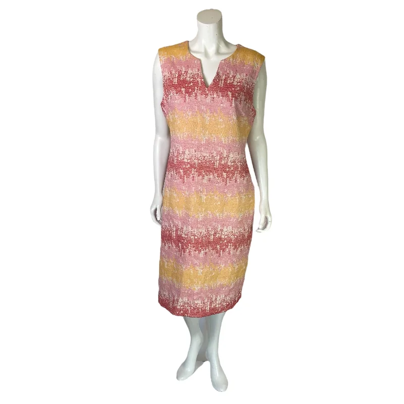 Anthropologie | Women's HD Paris Pink, Yellow and Red Pattern Sleeveless Shift Dress | Size: 14 Halter floral dresses