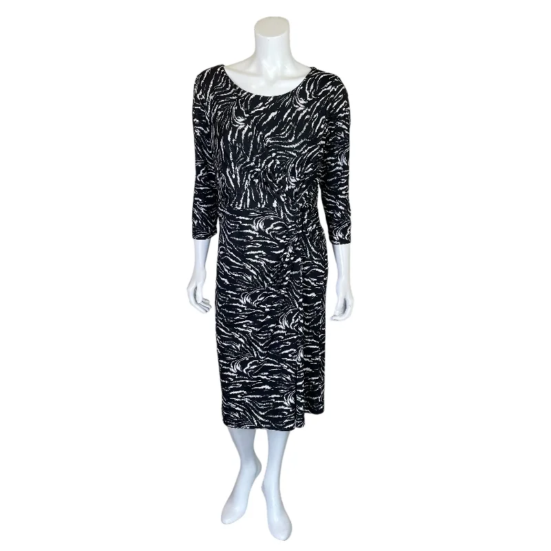 Kenneth Cole | Women's Black and White Tiger Print Long Sleeve Wrap Dress | Size: 1X Best floral dresses for tall women