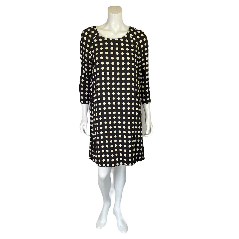 Lili Wang for Lili's Closet | Women's Black and Cream Octagon Print Long Sleeve Dress | Size: M Corset floral dresses