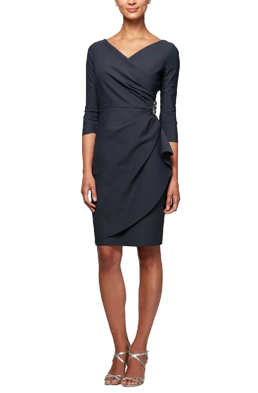 Alex Evenings - Quarter Sleeve Jewel Accent Dress 134134SC Best-selling unclassified dresses