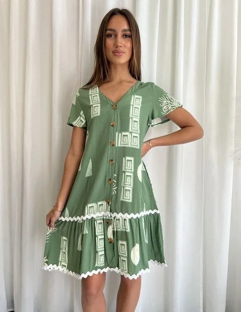 AZTEC GREEN DRESS Office unclassified dresses