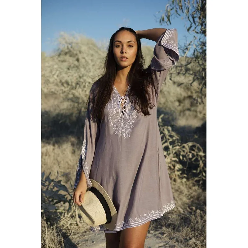 GreyEmbroidery Nadia Tunic Dress - Moroccan Tunic Y2K unclassified dresses