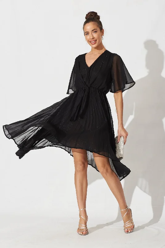 Blakely Dress In Black Lurex Chiffon Velvet unclassified dresses