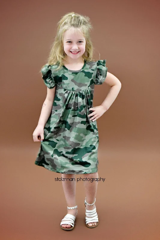 Camo Flutter Milk Silk Dress Stylish unclassified dresses