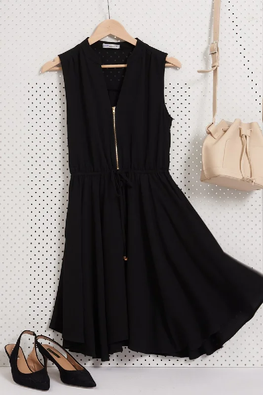 Danica Zip Dress In Black Engagement unclassified dresses