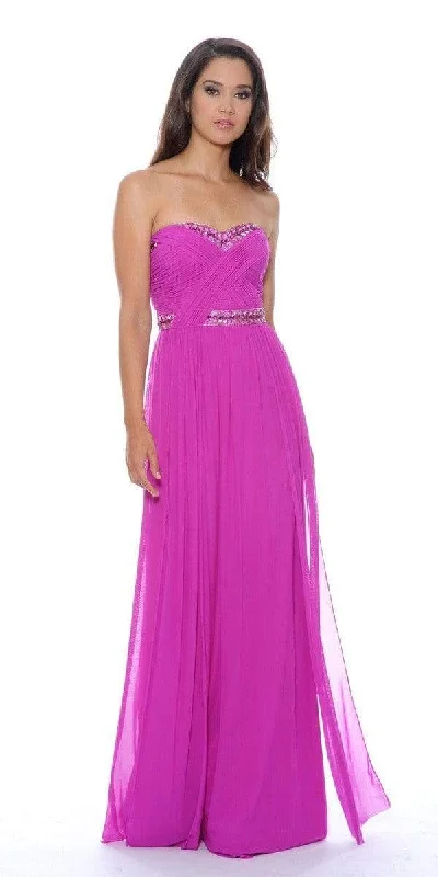 Decode 1.8 - 181488SC Strapless Embellished Chiffon Gown Open-back unclassified dresses