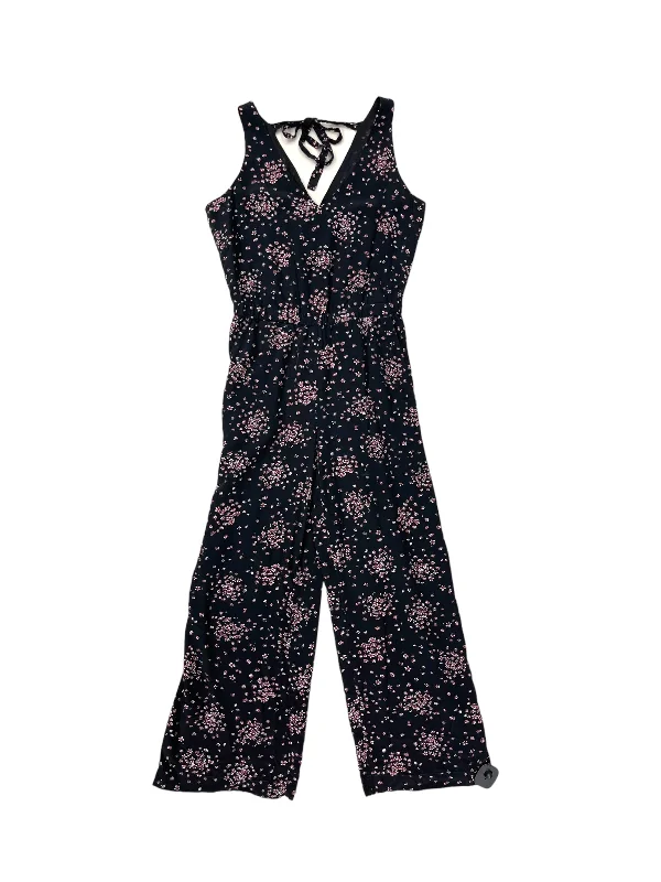 Jumpsuit By Loft In Black & Pink, Size: S High-end unclassified dresses