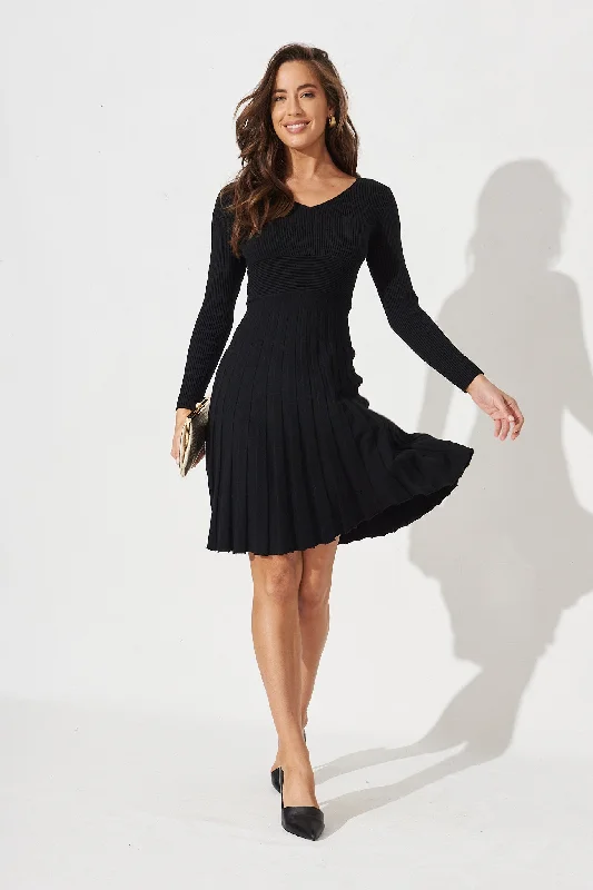 Koby Knit Dress In Black Chic unclassified dresses