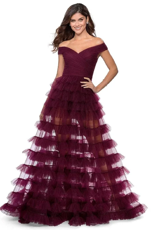 La Femme 28804SC - Off-Shoulder Ruffle Prom Dress Discounted unclassified dresses