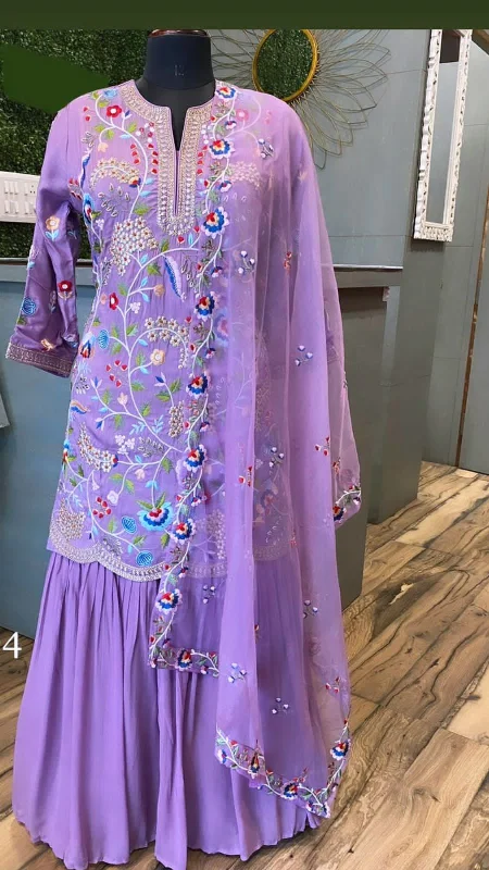 Moria purple gharara dress Short unclassified dresses