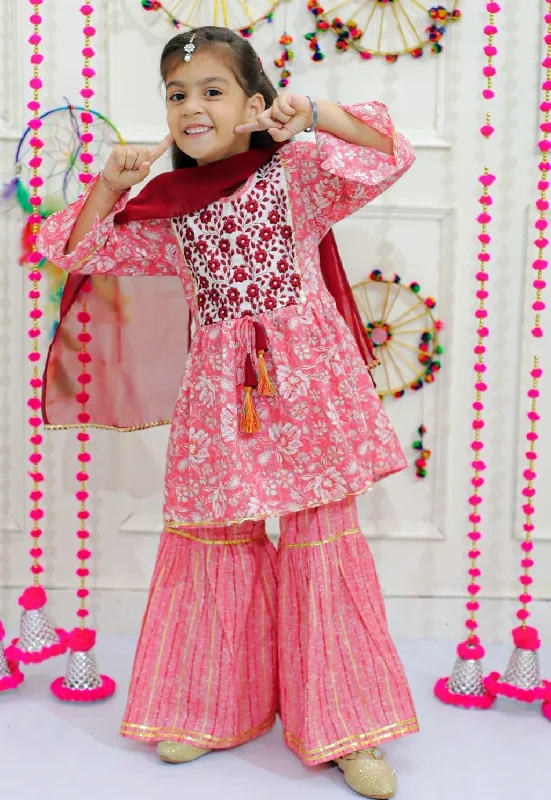 Peachy kurta sharara kids dress Popular unclassified dresses