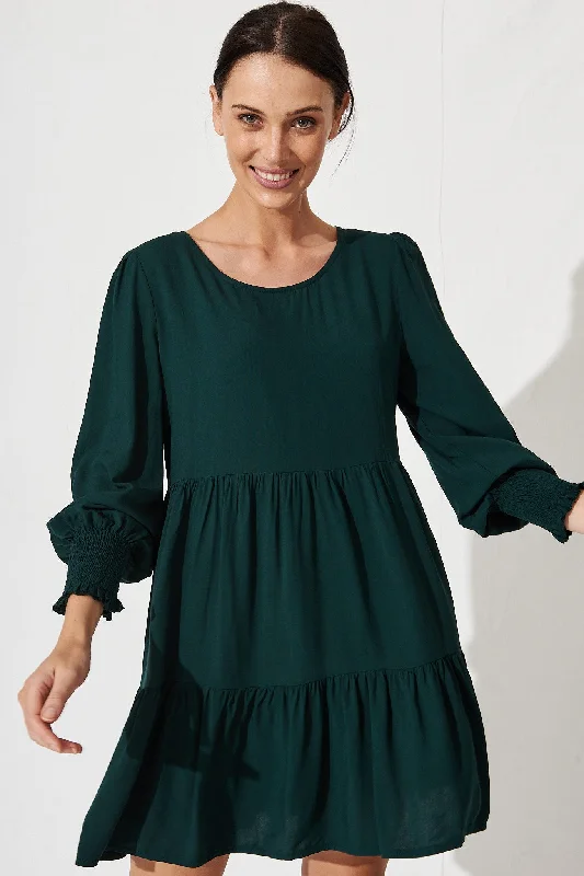 Playa Smock Dress in Emerald Sequin unclassified dresses