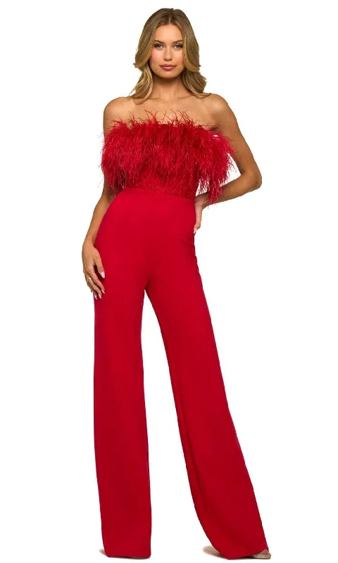 Sherri Hill 55382 -Corset FeatherJumpsuit Anniversary unclassified dresses