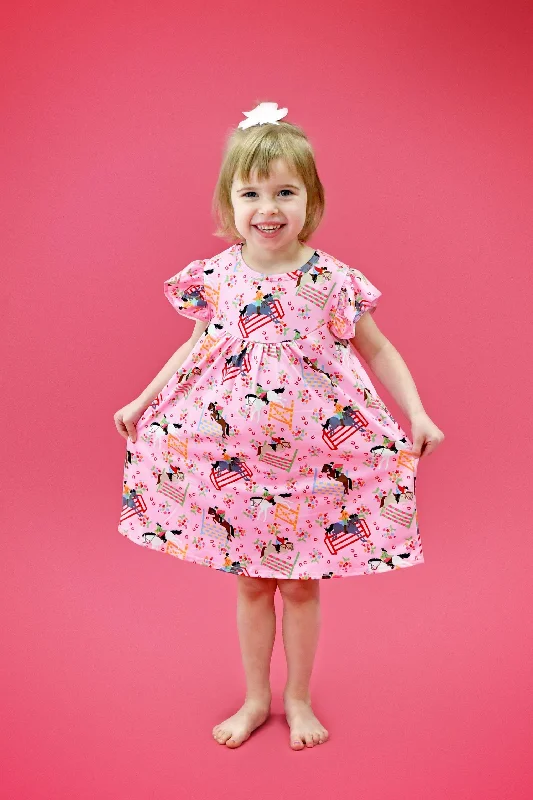 Stadium Jumping Milk Silk Flutter Dress Polka dot unclassified dresses