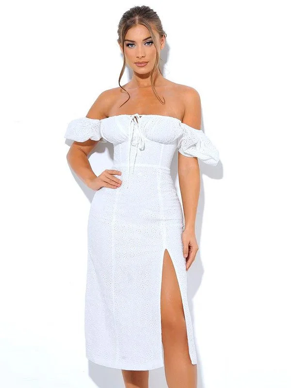 White Off The Shoulder Dress Lounge unclassified dresses