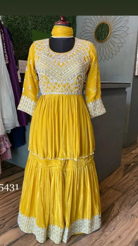 Zenik Yellow Dress Indowestern Dress Corset unclassified dresses